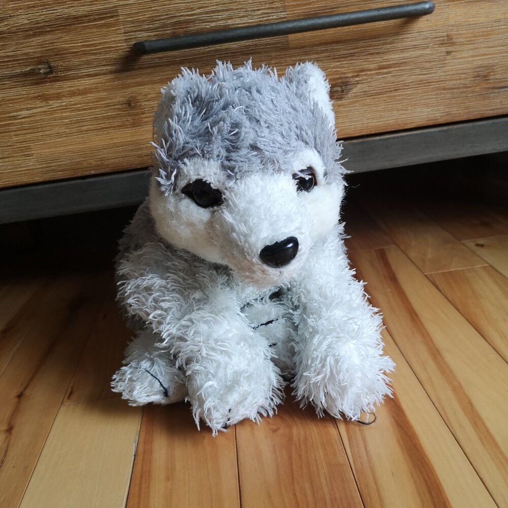 VINTAGE Husky Dog Stuffed Animal Plush
